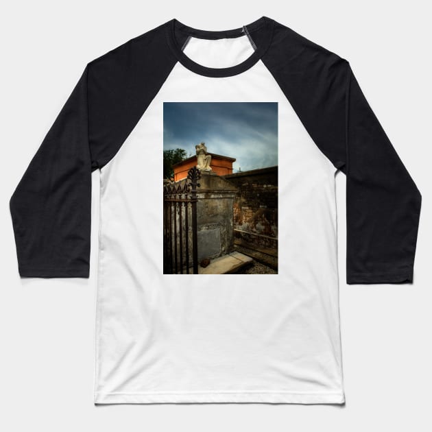 A Fence A Wall and A Headless Angel Baseball T-Shirt by MountainTravel